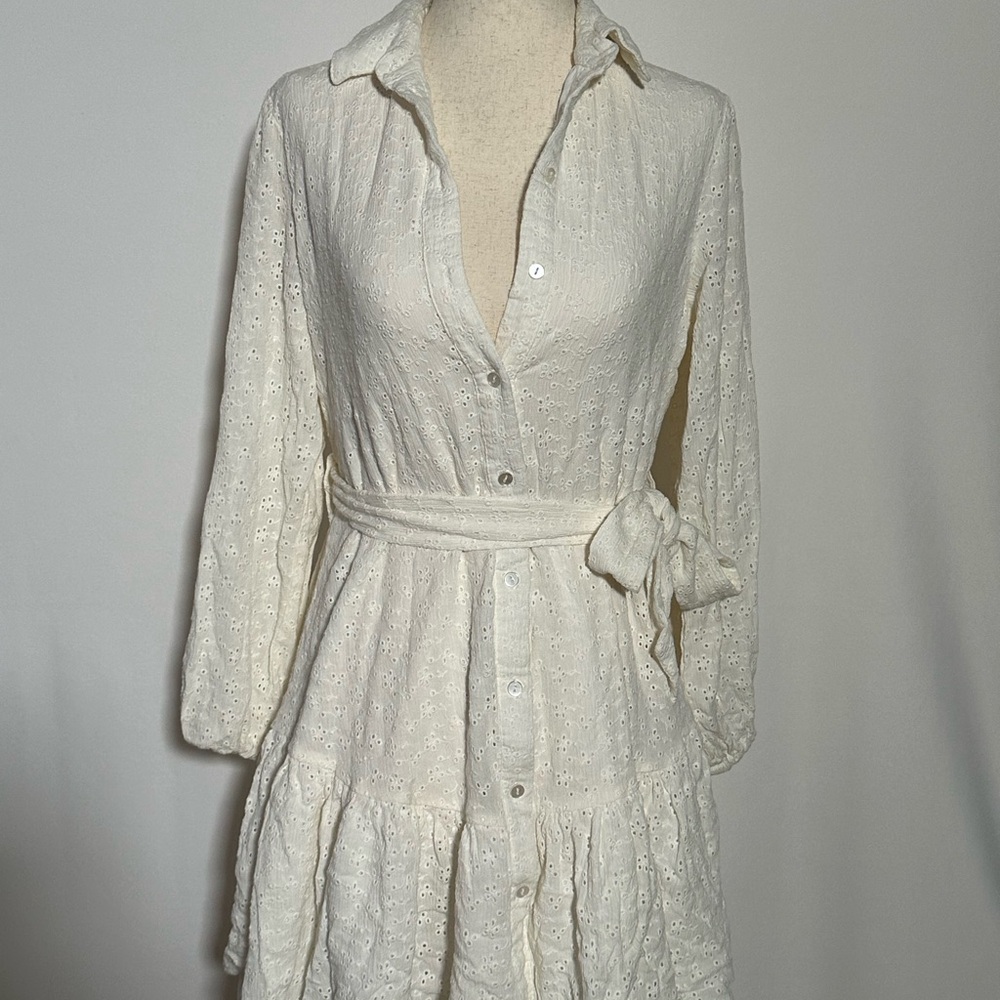 BCBG White Eyelet Lace Dress